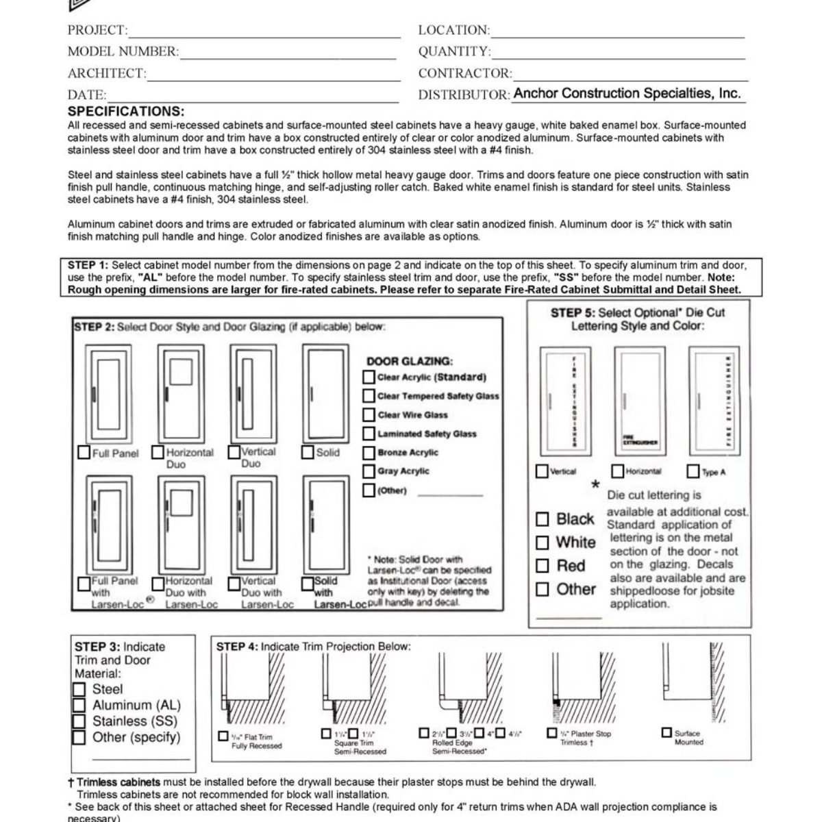 FIRE EXTINGUISHERS AND CABINETS